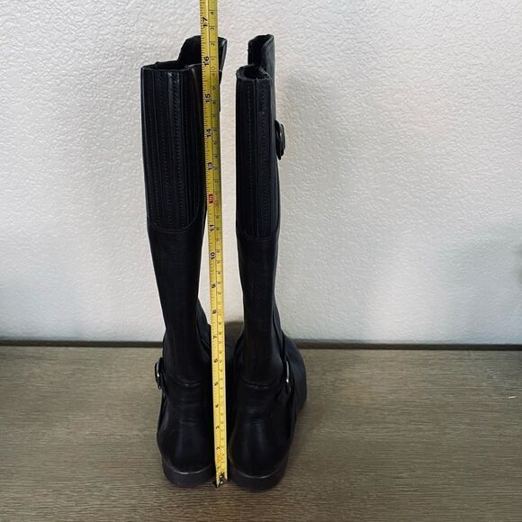 UGG Beryl Black Leather Riding Boots 7 - Picture 3 of 11